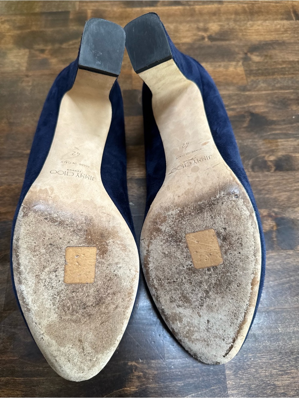 Jimmy Choo 11 Navy Suede Billie 85 Heel Pumps - Picture 5 of 6